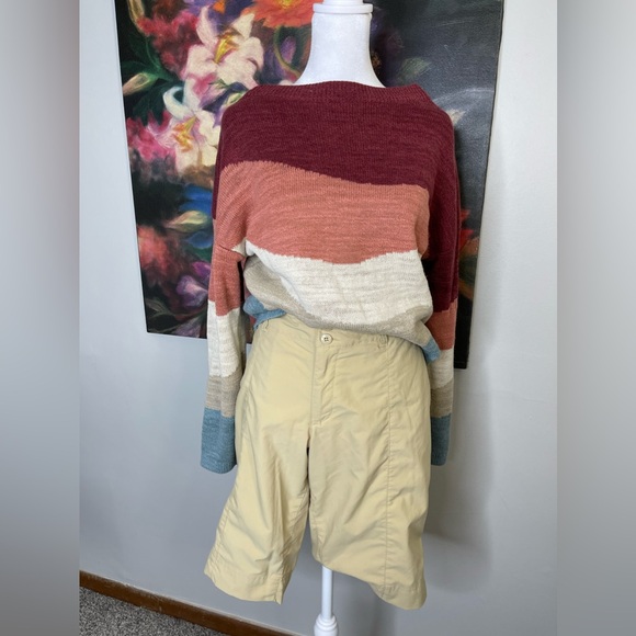 Patagonia Cream Nylon Performance Duo Dry Outdoor 11” Shorts Sz 12 Hiking - Picture 1 of 12